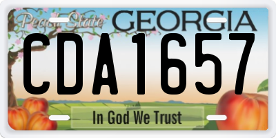 GA license plate CDA1657