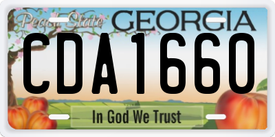 GA license plate CDA1660