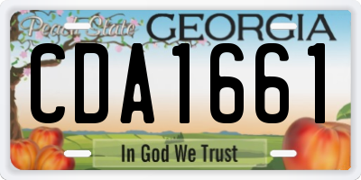 GA license plate CDA1661