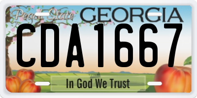 GA license plate CDA1667