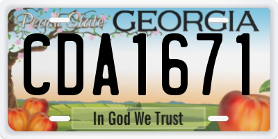 GA license plate CDA1671