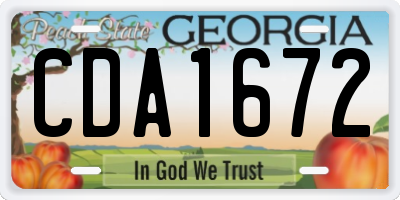 GA license plate CDA1672