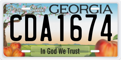 GA license plate CDA1674