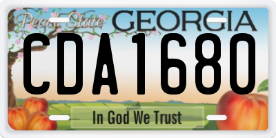 GA license plate CDA1680