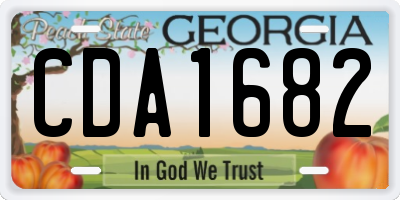 GA license plate CDA1682