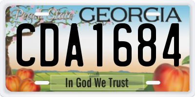 GA license plate CDA1684