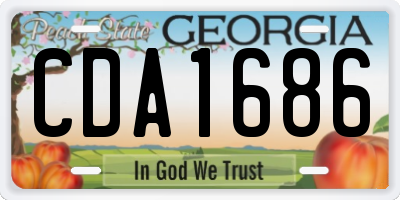 GA license plate CDA1686
