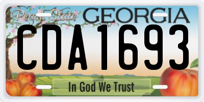 GA license plate CDA1693