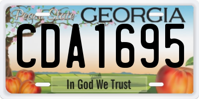 GA license plate CDA1695