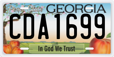 GA license plate CDA1699