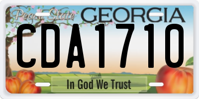 GA license plate CDA1710