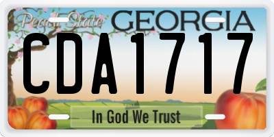 GA license plate CDA1717