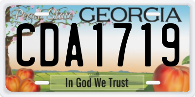 GA license plate CDA1719