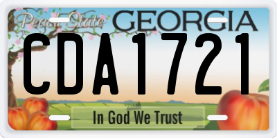 GA license plate CDA1721