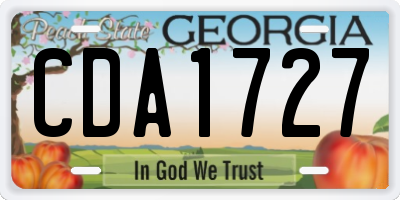 GA license plate CDA1727