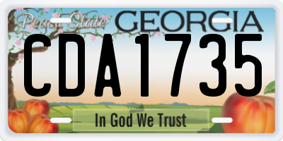 GA license plate CDA1735