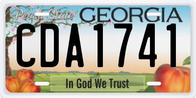 GA license plate CDA1741