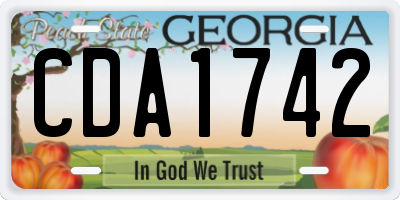 GA license plate CDA1742