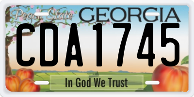 GA license plate CDA1745