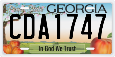 GA license plate CDA1747
