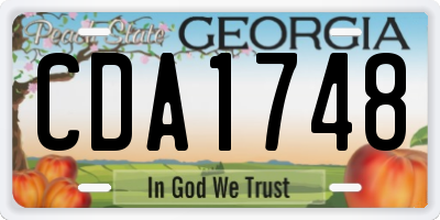 GA license plate CDA1748