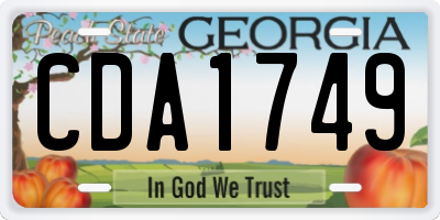 GA license plate CDA1749