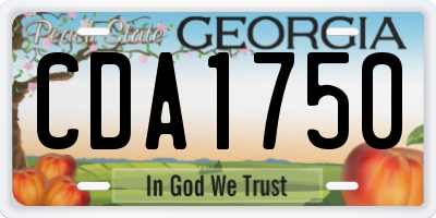 GA license plate CDA1750
