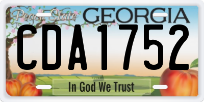 GA license plate CDA1752