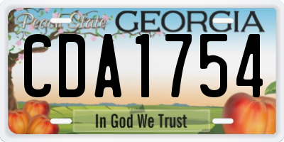 GA license plate CDA1754