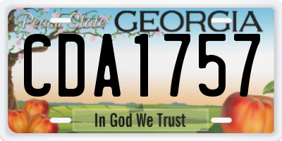 GA license plate CDA1757