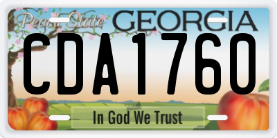 GA license plate CDA1760