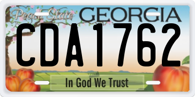 GA license plate CDA1762