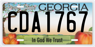 GA license plate CDA1767