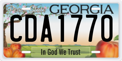 GA license plate CDA1770