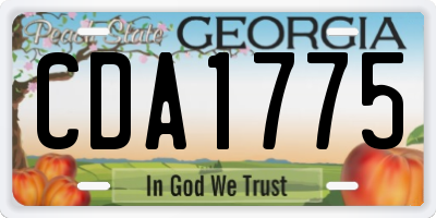 GA license plate CDA1775