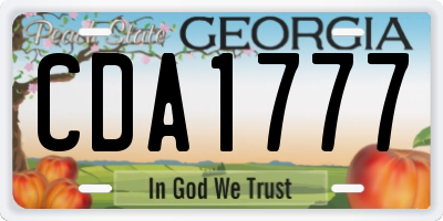 GA license plate CDA1777