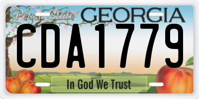 GA license plate CDA1779