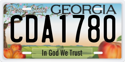 GA license plate CDA1780