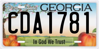 GA license plate CDA1781