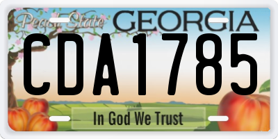 GA license plate CDA1785