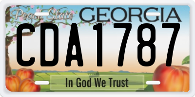 GA license plate CDA1787