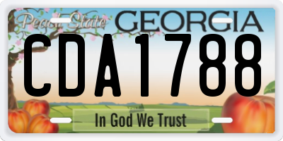 GA license plate CDA1788