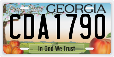 GA license plate CDA1790