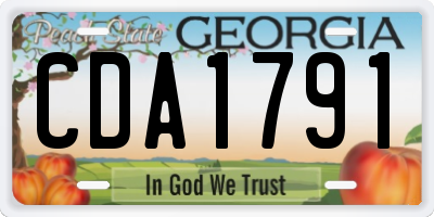 GA license plate CDA1791