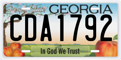 GA license plate CDA1792