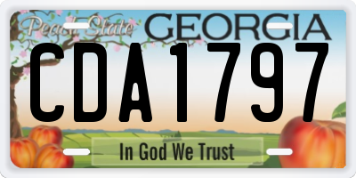 GA license plate CDA1797