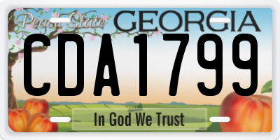 GA license plate CDA1799