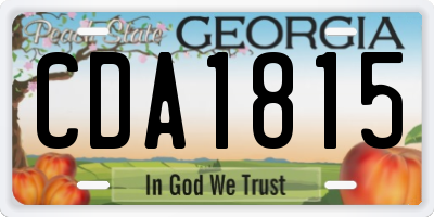 GA license plate CDA1815