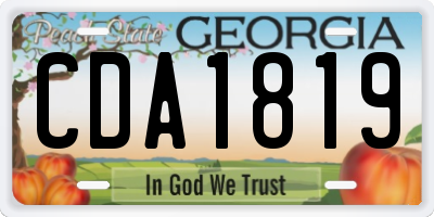 GA license plate CDA1819