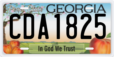 GA license plate CDA1825